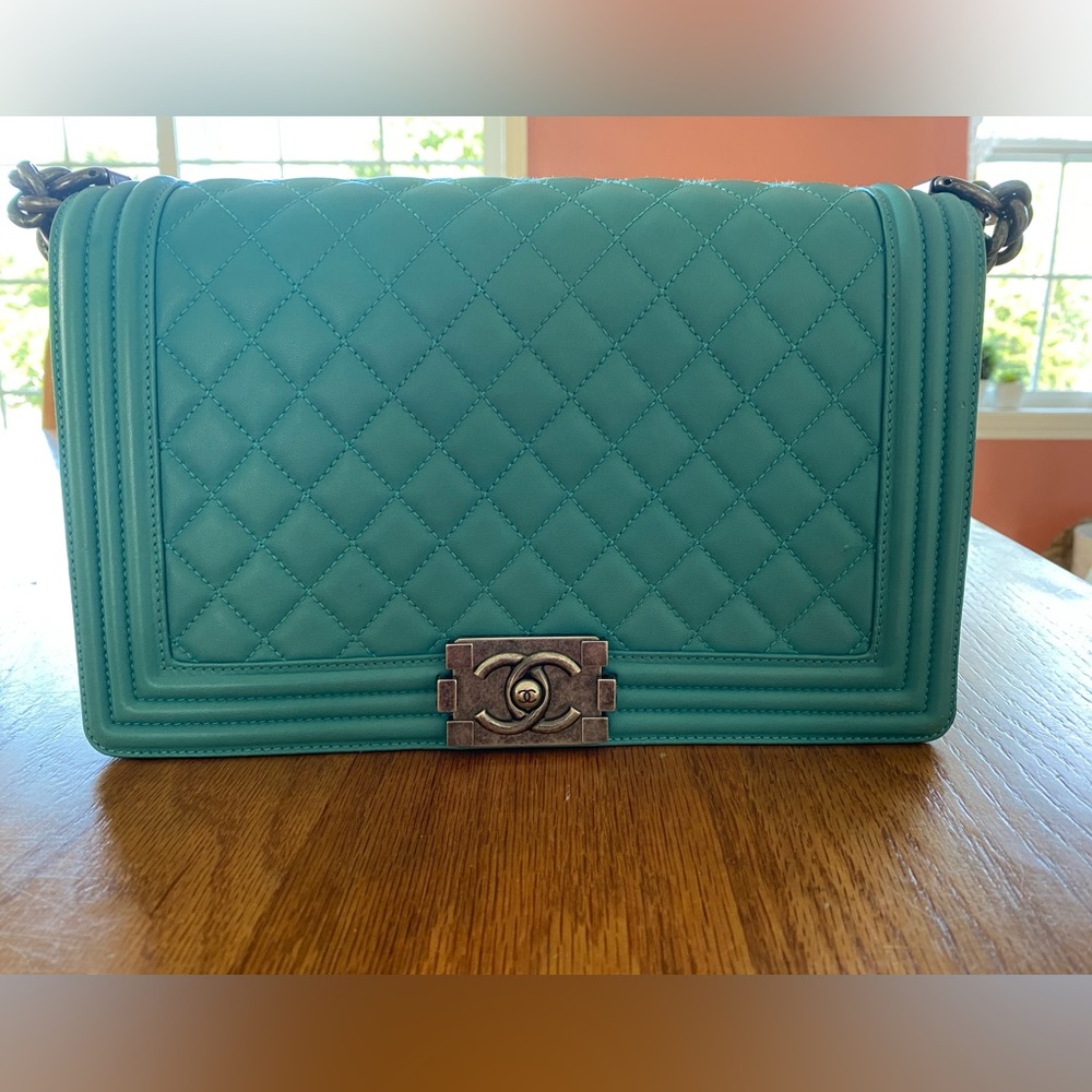 Chanel Blue Quilted Boy Bag - Picture 2 of 12